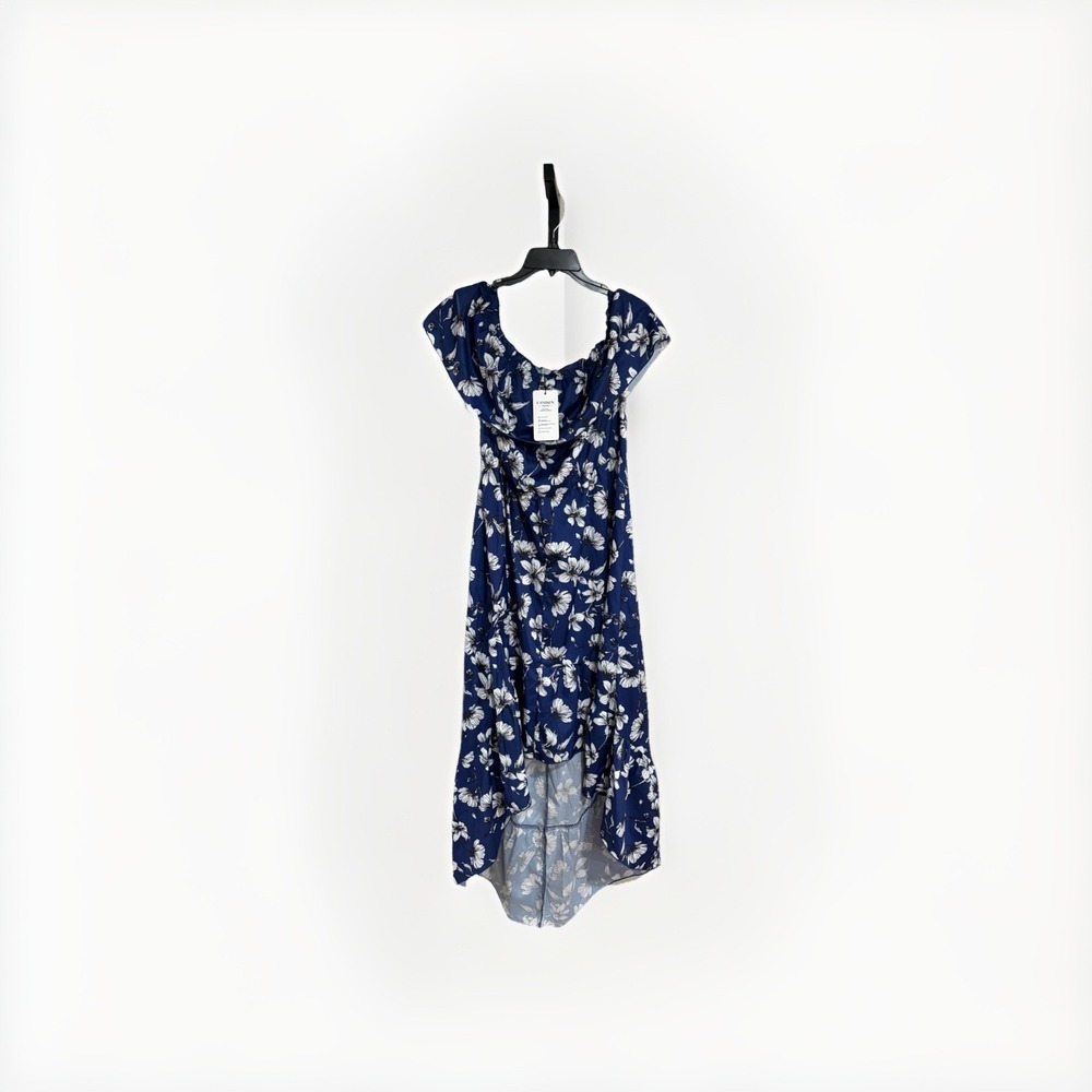 Lanisen womens DRESS‎ navy floral stretch summer style XL BRAND NEW C85